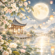 花月正中，诗满人间：一纸温柔的中秋祝福